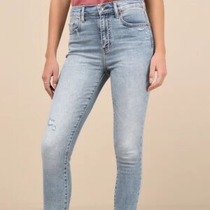 Moneymaker Light Wash Denim High-Rise Distressed Skinny Jeans